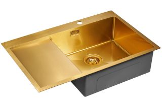 Мойка кухонная Paulmark Elde PM807851-BGR правая брашированное золото